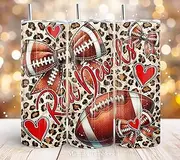hehehi Red Devils 20oz Skinny Tumbler Sublimation Design Red Coquette Bow Football Leopard Straight Wrap Png Waterslide