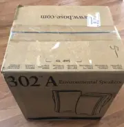 BOSE 302 A 302A Environmental Speakers Black Pair With Brackets NEW SEALED!!!