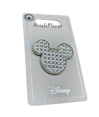 Disney Parks Mickey Mouse Ear Icon Rhinestone Crystal Cubes Pin