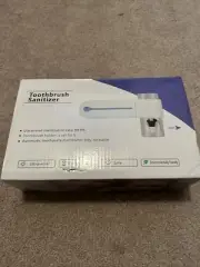 UV Toothbrush Sanitizer Holder, Toothpaste Dispenser, Wall Mount White NEW!!!