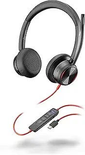 Poly Blackwire 8225-M USB-C Stereo Wired Headset, Black