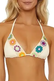 [ISABELLA ROSE] Women's 1969 Triangle Bra Bikini Top, Adjustable, Tie Back, Swimwear Separates