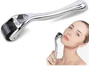 Derma Roller 0.5mm - 540 Needles Micro Needle Roller for Skin Care and Beard Growth, Facial and Scalp Treatment, Promotes Hair Growth and Improves Skin Vitality (silver）