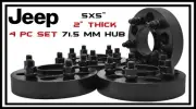 4 Pc 2007-2015 Jeep Wrangler 2" Thick Black Hub Centric Wheel Spacers Adapters