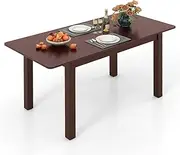 [Giantex] Extendable Dining Table for 4, Folding Kitchen Table w/Rubber Wood Frame & Safety Locks, Mid-Century Rectangular Dinette Table for Small Space, Kitchen, Dining Room, Living Room, Coffee