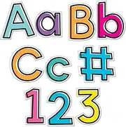 Carson Dellosa 219-Piece Kind Vibes Cutout Letters, 4" Colorful Upper and Lowercase Alphabet, Numbers, Punctuation, and Symbols for Bulletin Board, Posterboard, Party, and Classroom Decor