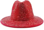 [REHJJDFD] Women's Pearl Fedora Hat Panama Jazz Hat Party Wide Brim Fedora Hat Suitable for Men and Women