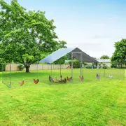 Costway Large Chicken Coop 7x2x1.95M Walk-in Cage Run Metal Poultry Hutch All Weather w/Cover