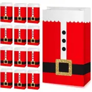 30 Pieces Paper Santa Clause Suit Print Treat Bags, Christmas Bags Santa Bags