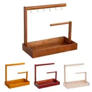 Entry Key Storage Ornaments 6 Hooks Wooden Jewelry Rack Key Holder Storage Rack