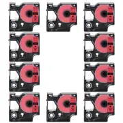 10PK Black on Red label tape 12mmx7m For DYMO D1 45017 LabelManager 200 400 450D