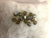 50 Smoke AB Glass Faceted Round Beads 6MM