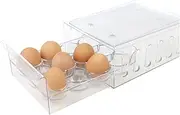 Mind Reader Egg Storage Drawer for Refrigerator, Fridge Organizer, Stackable, Bin, 6.75" L x 8.75" W x 3.5" H, Set of 2, Clear