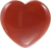 uxcell Natural Heart Shaped Crystal Stone, 1.2 Inch Mini Polished Love Gemstone Crystal, Pocket Rock Engraved Worry Stones for Women Gifts Meditation, Red