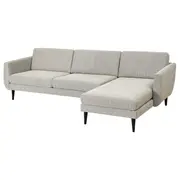 SMEDSTORP 4-seat sofa with chaise longue, Viarp beige/brown/black