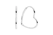 Radiant Silver Asymmetrical Heart Hoop Earrings