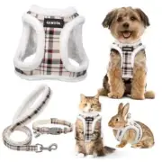 mall Dog Harness Collar and Leashettep in No Chock No Pulloft Mesh S Warm Beige