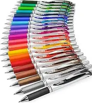 Pentel EnerGel XM BL77 - Retractable Liquid Gel Ink Pen - 0.7mm - 54% Recycled - 1 of Each Colour - Pack of 20
