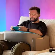 Reading Pillow for Gaming, Large Arm Rest Pillow, Memory Foam Bed Rest Pillow for Reading, Working, Playing Steam Deck Switch or Sitting in Bed Floor Sofa(Grey)