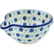Polish Pottery Batter Bowl 7½-inch Ceramika Artystyczna Flowing Blues