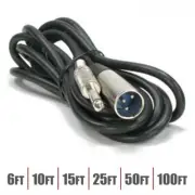 6-100FT 3 Pin XLR Male to 1/4" 6.35mm Mono Male Audio Cable Microphone Adapter