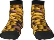 [JEJEA] many Potatoes print Men's Athletic Cushioned Crew Socks Crew Training Athletic Socks Men and Women for Sports