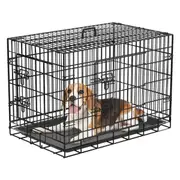 Advwin 24" Dog Cage Pet Crate Puppy Cat Foldable Metal Kennel 2 Doors with Removable Tray