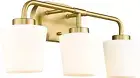 Brushed Gold Bathroom Vanity Light, Farmhouse Brass Sconces Wall Lighting with M