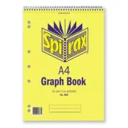 Spirax 585 A4 Graph Book 30 Leaf 5mm Ruled Sprial Top Opening School 292X207MM