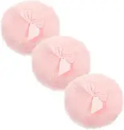 SOESFOUFU 3Pcs Body Powder Puff Soft Powder with Lovely Bow Knot Durable and Comfortable for Dusting and Travel