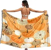 [RPLIFE] Pumpkins Orange Beach Wrap Sarong Tassel Honeymoon Sarong, Large, Pumpkins Orange, Medium