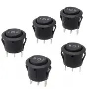 Practical Rocker Switch Switch UL94V-2 Way Dash Open/close/open 5 PCS/Set