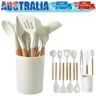 _ 12Pcs Kitchen Utensil Set with Holder Spatula Spoon Brush Whisk for Home Kitch