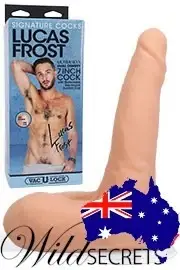 NEW Doc Johnson Signature Peniss Lucas Frost 7.5 inch Realistic Dildo with