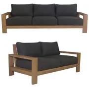 Stud 2pc 3+2 Seater Outdoor Patio Sofa Lounge Set with Solid Timber Frame