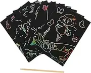 JOINPAYA 1 Set DIY Scratch Off Cards for Scratching Painting Paper Creative Fun for Enhances Hand Eye Coordination Color Recognition Safe Premium Quality Materials