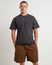 Thrown Out Recycled Retro Fit T-Shirt in Stone Black