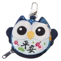 在飛比找momo購物網優惠-【KIRO 貓】貓頭鷹 拉鍊拼布 吊飾 耳機智慧型 鑰匙收納