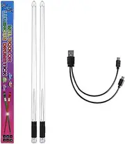 domoi LED Light Emitting Drumsticks 15 Colour Gradient USB Rechargeable+Switch Electronic Drumsticks for Stage Performance