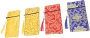 Yardenfun 4 Pcs Brocade Pouches for Scriptures Sundries Elegant Buddhist Jewelry Bags with Zipper Design Stylish Storage for Music Books Essentials Compact Portable
