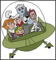 CROSS STITCH+ CRAFT PATTERN Jetsons George Jane Elroy Judy Rosie Astro Space TV
