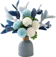 Artificial Flowers with Vase Faux Hydrangea Flower Arrangements for Home Garden