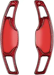 Car Steering Wheel Shift Paddles for C&adillac CT5 2020 2021 2022 Car Accessories Steering Wheel Carbon Fiber Paddle Shift 2Pcs HTEOPOEKFR(Red)