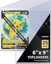 HYARUAT 6x9 Toploader - Rigid Clear PVC Sleeves for Protecting & Mailing Jumbo Cards, Photos, and Sheets (25-Pack)
