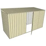 Build-a-Shed 1.5 x 3.7 x 2m Single Hinged Side Door Skillion Shed - Cream