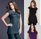 SIMON JERSEY SLIP THROUGH STRETCH FABRIC BEAUTICIANS TUNIC TOP BEAUTY SALON SPA