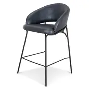 Rabi Fabric Bar Stool - Full Black