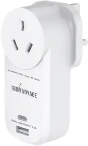 Bon Voyage Travel Adaptor AU to UK (2 USB Ports)