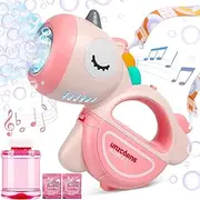 Aooess Unicorn Bubble Machine Automatic Bubble Gun for Wedding Bubble Toy Children's Birthday Gift Portable Bubble Machine for Boys Girls 3 4 5 6 7 8 Years