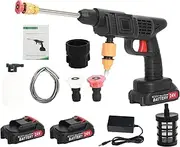 Cordless Power Washer Multifunction Nozzle Battery-Powered Copper Motor 24V Pressure Washer Kit,Battery Pressure Washer for Car/Floor/Garden Cleaning & Watering